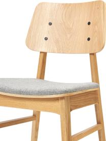 Esstisch-Set Melfort mit Sitzbank und Stühlen Nagano, 4-tlg., Tischplatte: Mitteldichte Holzfaserpla, Beine: massives Birkenholz mit E, Sitzfläche: Mitteldichte Holzfaserpla, Beine: massives Birkenholz mit E, Holz, Webstoff Hellgrau, Set mit verschiedenen Größen
