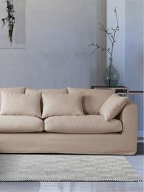 Grosses Ecksofa Zach in Beige, Bezug: Polypropylen Der hochwert, Webstoff Beige, B 300 x T 213 cm, Eckteil links