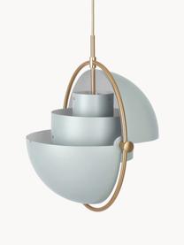 Verstelbare hanglamp Multi-Lite, Lampenkap: aluminium, gepoedercoat, Lichtblauw mat, goudkleurig glanzend, Ø 36 x H 42 cm