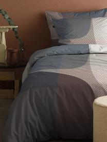 Katoensatijnen dekbedovertrek Moore, Weeftechniek: satijn Draaddichtheid 200, Grijs, bruin, 200 x 220 cm + 2 kussens 60 x 70 cm