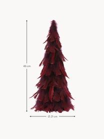 Albero decorativo rosso scuro Fedora, Piume, Rosso scuro, Ø 21 x Alt. 46 cm