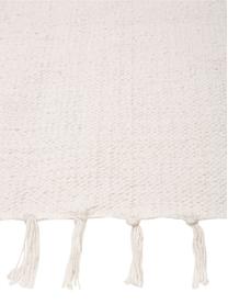 Tenký ručne tkaný bavlnený koberec Agneta, Krémovobiela