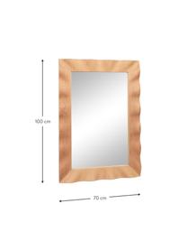 Miroir mural Wavy, Bois clair, larg. 70 x haut. 100 cm