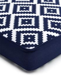 Cuscino sedia alto blu scuro/bianco Miami, Rivestimento: 100% cotone, Blu, Larg. 40 x Lung. 40 cm