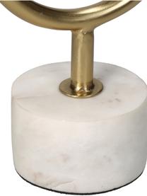 Candelabro dorato Siga, Candelabro: metallo rivestito, Gambo: marmo, Marmo bianco, dorato, Larg. 14 x Alt. 31 cm