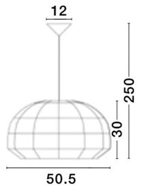 Lampada a sospensione in rattan Melody, Paralume: rattan, Baldacchino: materiale sintetico, Bianco latteo, Ø 51 x Alt. 30 cm