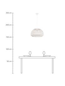 Lámpara de techo de ratán Melody, Pantalla: ratán, Anclaje: plástico, Cable: cubierto en tela, Blanco crudo, Ø 51 x Al 30 cm