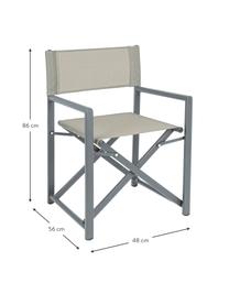 Inklapbaar tuinstoel Taylor, Zitvlak: kunststof (610 g/m²), Frame: aluminium, gepoedercoat, Grijs, antraciet, zilverkleurig, B 48 x D 56 cm