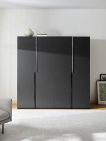 Modularer Drehtürenschrank Leon, 200 cm Breite, mehrere Varianten, Korpus: Spanplatte, melaminbeschi, Schwarz, Basic Interior, B 200 x H 200 cm