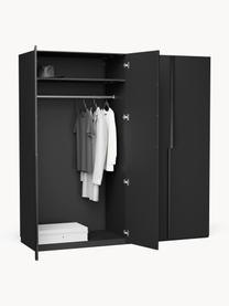 Modularer Drehtürenschrank Leon, 200 cm Breite, mehrere Varianten, Korpus: Spanplatte, melaminbeschi, Schwarz, Basic Interior, B 200 x H 200 cm