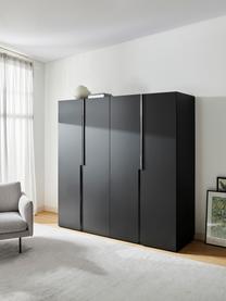 Modularer Drehtürenschrank Leon, 200 cm Breite, mehrere Varianten, Korpus: Spanplatte, melaminbeschi, Schwarz, Basic Interior, B 200 x H 200 cm