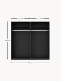 Modularer Drehtürenschrank Leon, 200 cm Breite, mehrere Varianten, Korpus: Spanplatte, melaminbeschi, Schwarz, Basic Interior, B 200 x H 200 cm