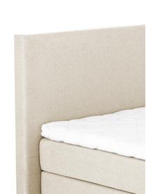 Letto boxspring premium Eliza, Materasso: a molle insacchettate a 7, Piedini: legno di faggio massiccio, Beige, 200 x 200