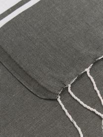 Hammam osuška so strapcami St Tropez, 100 % bavlna, Tmavozelená, biela, Š 100 x D 200 cm