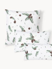 Funda de almohada de franela Pinecone, Blanco, verde, marrón, An 65 x L 65 cm