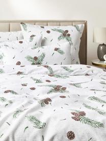 Funda de almohada de franela Pinecone, Blanco, verde, marrón, An 65 x L 65 cm