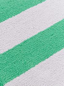 Handgetufte placemats Kio Stripe, 4 stuks, 100% katoen, Groen, wit, B 35 x L 45 cm