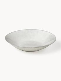 Handgemachte Suppenteller Nordic Sand, 4 Stück, Steingut, Hellgrau, gesprenkelt, Ø 22 x H 5 cm