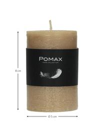 Candela pilastro beige Arda, 80% paraffina, 20% cera di palma, Champagne, Ø 5 x Alt. 8 cm