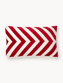 Housse de coussin en velours Doro, Velours de coton, Rouge, larg. 30 x long. 50 cm