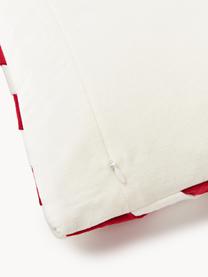 Housse de coussin en velours Doro, Velours de coton, Rouge, larg. 30 x long. 50 cm