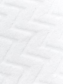 Badhanddoek Karma met hoog-laag patroon, Wit, zwart, Badhanddoek, B 90 x L 150 cm