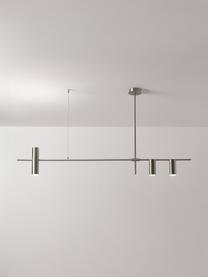 Grote hanglamp Cassandra, Metaal, verguld, Zilverkleurig, B 143 x H 73 cm