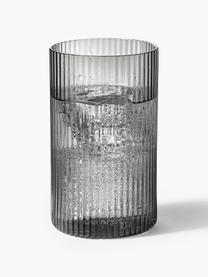 Mundgeblasener Deckel Ripple für Karaffe, Glas, mundgeblasen, Grau, transparent und glänzend, Ø 5 x H 9 cm