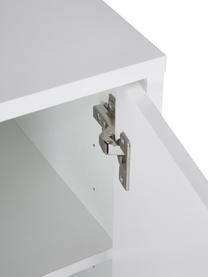 Schreibtisch Tiago in Weiss, Oberfläche: Echtholzfurnier, FSC®-zer, Korpus: Holzfaserplatte, Spanholz, Weiss, matt Beine: Metall, verchromt, B 130 x T 60 cm