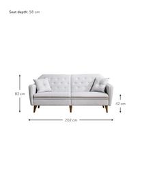 Sofa z funkcją spania (3-osobowa) Terra, Tapicerka: len, Stelaż: drewno rogowe, metal, Nogi: drewno naturalne, Beżowy, S 202 x G 83 cm