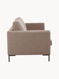 Sofa Luna (3-Sitzer), Bezug: 100 % Polyester Der strap, Gestell: Massives Buchenholz, Schi, Füße: Metall, galvanisiert Das , Webstoff Taupe, B 230 x T 95 cm