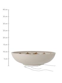 Saladier en grès peint main Heikki, Ø 32 cm, Grès cérame, Blanc, brun, imprimé, Ø 32 x haut. 9 cm