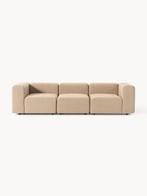 Modulares Bouclé-Sofa Lena (4-Sitzer), Bezug: Bouclé (93 % Polyester, 6, Gestell: Buchenholz, Spanplatte, H, Füße: Kunststoff, Bouclé Beige, B 287 x T 106 cm