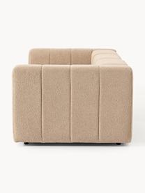 Divano componibile 4 posti in bouclé Lena, Rivestimento: bouclé (93% poliestere, 6, Struttura: legno di faggio, truciola, Piedini: plastica, Bouclé beige, Larg. 287 x Prof. 106 cm