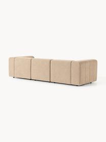 Modulares Bouclé-Sofa Lena (4-Sitzer), Bezug: Bouclé (93 % Polyester, 6, Gestell: Buchenholz, Spanplatte, H, Füße: Kunststoff, Bouclé Beige, B 287 x T 106 cm