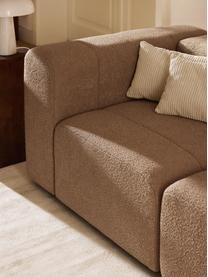 Modulares Bouclé-Sofa Lena (4-Sitzer), Bezug: Bouclé (93 % Polyester, 6, Gestell: Buchenholz, Spanplatte, H, Füße: Kunststoff, Bouclé Beige, B 287 x T 106 cm