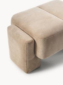 Poggiapiedi da divano Bobi, Rivestimento: 88% poliestere, 12% nylon, Struttura: legno di pino massiccio Q, Tessuto beige, Larg. 90 x Prof. 55 cm