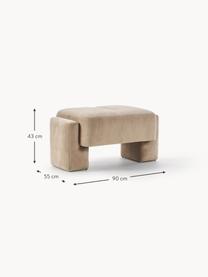 Pouf Bobi, Tissu beige, larg. 90 x long. 55 cm