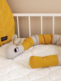 Cuscino gioco grande Caterpillar, Rivestimento: 100% cotone, Grigio chiaro, giallo senape, Ø 7 x Lung. 110 cm