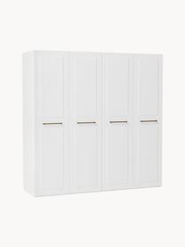 Modularer Drehtürenschrank Charlotte, 200 cm Breite, mehrere Varianten, Korpus: Spanplatte, melaminbeschi, Griffe: Messing Dieses Produkt wi, Weiß, Basic Interior, B 200 x H 200 cm