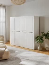 Modularer Drehtürenschrank Charlotte, 200 cm Breite, mehrere Varianten, Korpus: Spanplatte, melaminbeschi, Griffe: Messing Dieses Produkt wi, Weiss, Basic Interior, B 200 x H 200 cm