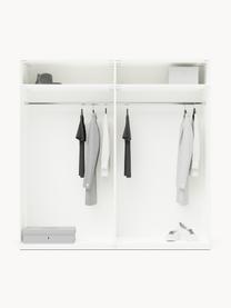 Modularer Drehtürenschrank Charlotte, 200 cm Breite, mehrere Varianten, Korpus: Spanplatte, melaminbeschi, Griffe: Messing Dieses Produkt wi, Weiss, Basic Interior, B 200 x H 200 cm