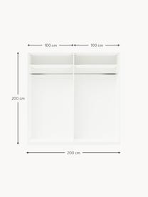 Modularer Drehtürenschrank Charlotte, 200 cm Breite, mehrere Varianten, Korpus: Spanplatte, melaminbeschi, Griffe: Messing Dieses Produkt wi, Weiss, Basic Interior, B 200 x H 200 cm