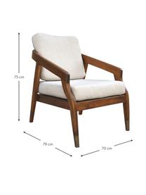 Sillón de madera Mindi, Marrón, An 70 x F 79 cm