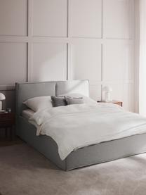 Cama tapizada Dream, Tapizado: poliéster (texturizado) A, Estructura: madera de pino maciza con, Tejido gris claro, An 200 x L 200 cm