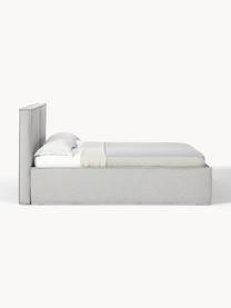 Gestoffeerd bed Dream, Bekleding: polyester (gestructureerd, Frame: massief grenenhout en pla, Geweven stof lichtgrijs, B 200 x L 200 cm