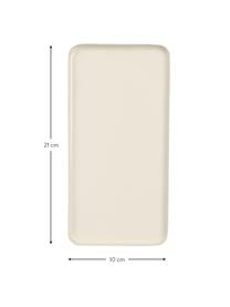 Decoratief dienblad Rectangle van metaal, Gecoat metaal, Beige, B 21 x D 10 cm