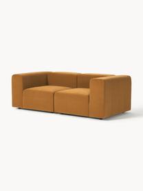 Samt-Modulares Sofa Lena (3-Sitzer), Bezug: Samt (100 % Polyester) De, Gestell: Kiefernholz, Schichtholz,, Füße: Kunststoff, Samt Ockergelb, B 209 x T 106 cm