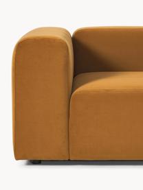 Samt-Modulares Sofa Lena (3-Sitzer), Bezug: Samt (100 % Polyester) De, Gestell: Kiefernholz, Schichtholz,, Füße: Kunststoff, Samt Ockergelb, B 209 x T 106 cm