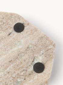 Marmor-Servierplatte Han, Tablett: Marmor, Griffe: Metall, Beige, marmoriert, B 29 x T 24 cm